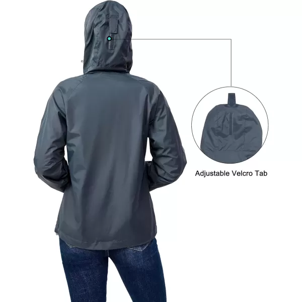 imageLittle Donkey Andy Womens Lightweight Windbreaker Zip Up Windproof Outerwear Jacket for Hiking Travel CyclingSteel Grey