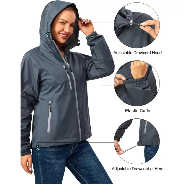 imageLittle Donkey Andy Womens Lightweight Windbreaker Zip Up Windproof Outerwear Jacket for Hiking Travel CyclingSteel Grey