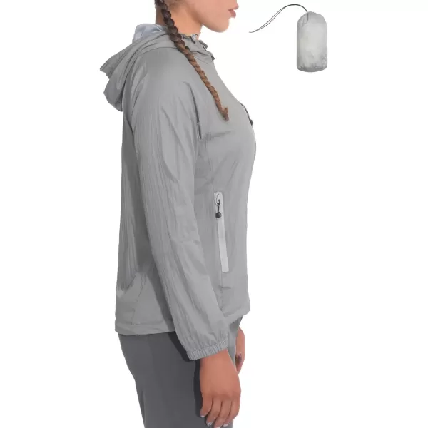 imageLittle Donkey Andy Womens Packable Lightweight Hooded Jacket Windproof Windbreaker with Recycled InsulationGrey
