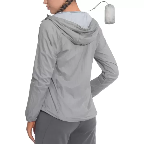 imageLittle Donkey Andy Womens Packable Lightweight Hooded Jacket Windproof Windbreaker with Recycled InsulationGrey