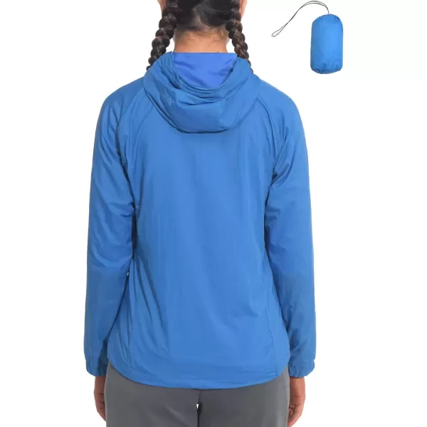 imageLittle Donkey Andy Womens Packable Lightweight Hooded Jacket Windproof Windbreaker with Recycled InsulationIbiza Blue