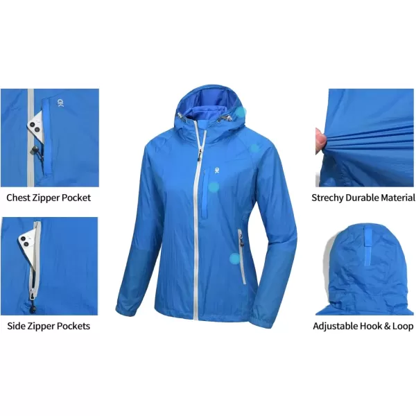 imageLittle Donkey Andy Womens Packable Lightweight Hooded Jacket Windproof Windbreaker with Recycled InsulationIbiza Blue