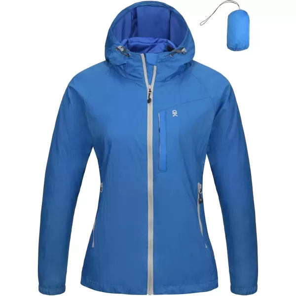 imageLittle Donkey Andy Womens Packable Lightweight Hooded Jacket Windproof Windbreaker with Recycled InsulationIbiza Blue