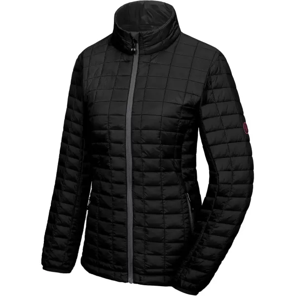 imageLittle Donkey Andy Womens Puffer Jacket Lightweight Warm Hiking Jacket with PostConsumer Synthetic InsulationBlack