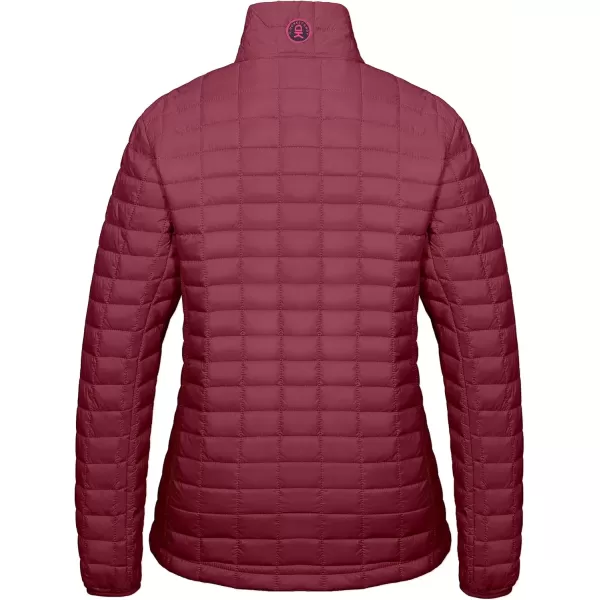 imageLittle Donkey Andy Womens Puffer Jacket Lightweight Warm Hiking Jacket with PostConsumer Synthetic InsulationDark Red