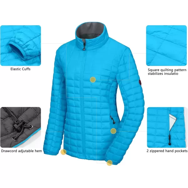 imageLittle Donkey Andy Womens Puffer Jacket Lightweight Warm Hiking Jacket with PostConsumer Synthetic InsulationUpgrade Blue