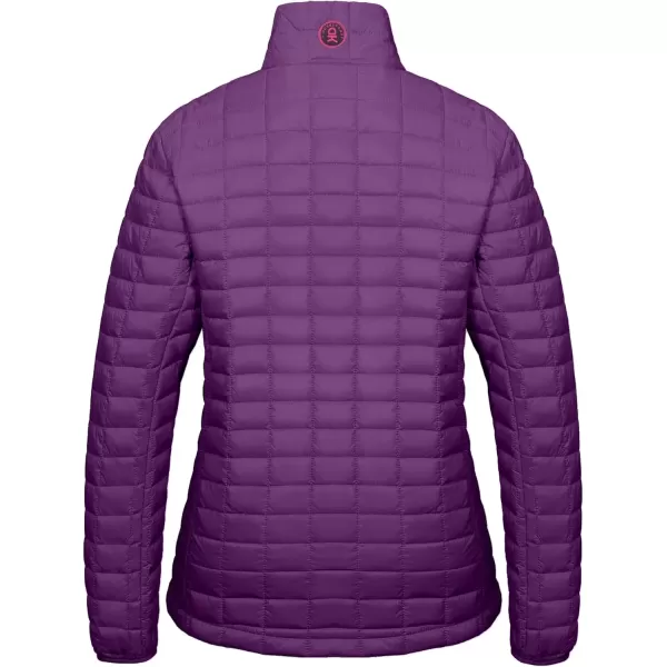 imageLittle Donkey Andy Womens Puffer Jacket Lightweight Warm Hiking Jacket with PostConsumer Synthetic InsulationUpgrade Purple