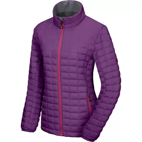 imageLittle Donkey Andy Womens Puffer Jacket Lightweight Warm Hiking Jacket with PostConsumer Synthetic InsulationUpgrade Purple