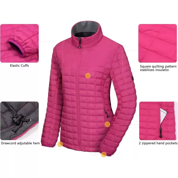 imageLittle Donkey Andy Womens Puffer Jacket Lightweight Warm Hiking Jacket with PostConsumer Synthetic InsulationUpgrade Rose