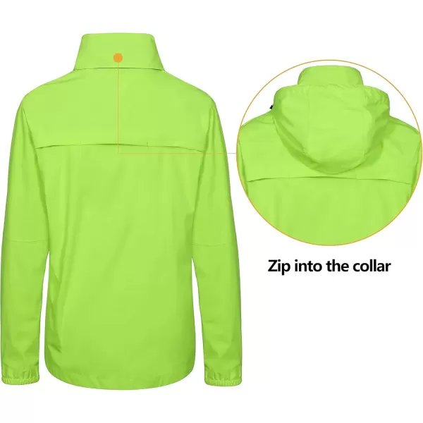 imageLittle Donkey Andy Womens Waterproof Cyling Jackets Rain Running Coats Lightweight Windproof PackableUpgraded Fluorescent Yellow