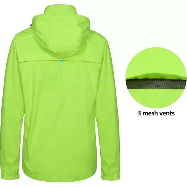imageLittle Donkey Andy Womens Waterproof Cyling Jackets Rain Running Coats Lightweight Windproof PackableUpgraded Fluorescent Yellow