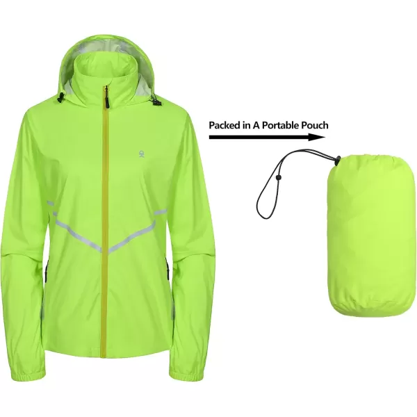 imageLittle Donkey Andy Womens Waterproof Cyling Jackets Rain Running Coats Lightweight Windproof PackableUpgraded Fluorescent Yellow
