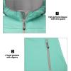 imageLittle Donkey Andy Womens Lightweight Hooded Softshell Jacket for Running Travel Hiking Windproof Water RepellentAqua Green