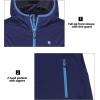 imageLittle Donkey Andy Womens Lightweight Hooded Softshell Jacket for Running Travel Hiking Windproof Water RepellentDark Blue