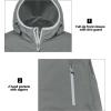 imageLittle Donkey Andy Womens Lightweight Hooded Softshell Jacket for Running Travel Hiking Windproof Water RepellentGray