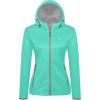 imageLittle Donkey Andy Womens Lightweight Hooded Softshell Jacket for Running Travel Hiking Windproof Water RepellentIce Green