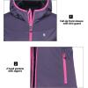 imageLittle Donkey Andy Womens Lightweight Hooded Softshell Jacket for Running Travel Hiking Windproof Water RepellentPurple