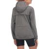 imageLittle Donkey Andy Womens Lightweight Rain Cycling Stretch Jacket with Hood Windproof and Waterproof Ultralight PackableUpgrade Hoodgray