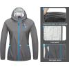 imageLittle Donkey Andy Womens Lightweight Rain Cycling Stretch Jacket with Hood Windproof and Waterproof Ultralight PackableUpgrade Hoodgray