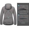 imageLittle Donkey Andy Womens Lightweight Rain Cycling Stretch Jacket with Hood Windproof and Waterproof Ultralight PackableUpgrade Hoodgray