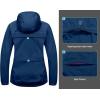 imageLittle Donkey Andy Womens Lightweight Rain Cycling Stretch Jacket with Hood Windproof and Waterproof Ultralight PackableUpgrade Hoodnavy