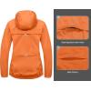 imageLittle Donkey Andy Womens Lightweight Rain Cycling Stretch Jacket with Hood Windproof and Waterproof Ultralight PackableUpgrade Hoodorange