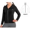 imageLittle Donkey Andy Womens Lightweight Stretch Running Jacket Full Zip Athletic Hooded Jackets MoistureWickingBlack