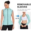 imageLittle Donkey Andy Womens Lightweight Waterproof Cycling Jacket with Removable Sleeves ampamp Hood for Biking Running GolfBlue Glow