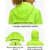 imageLittle Donkey Andy Womens Lightweight Waterproof Cycling Jacket with Removable Sleeves ampamp Hood for Biking Running GolfFluorescent Yellow