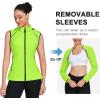 imageLittle Donkey Andy Womens Lightweight Waterproof Cycling Jacket with Removable Sleeves ampamp Hood for Biking Running GolfFluorescent Yellow