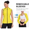 imageLittle Donkey Andy Womens Lightweight Waterproof Cycling Jacket with Removable Sleeves ampamp Hood for Biking Running GolfYellow