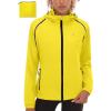 imageLittle Donkey Andy Womens Lightweight Waterproof Cycling Jacket with Removable Sleeves ampamp Hood for Biking Running GolfYellow