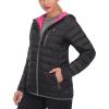 imageLittle Donkey Andy Womens Packable Lightweight Puffer Jacket Hooded Windproof Winter Coat with Recycled InsulationPackable Black