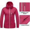 imageLittle Donkey Andy Womens Winter Lightweight Warm Fleece Running Jacket Breathable Thumbholes Thermal Hiking JacketUpgraded Raspberry