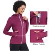 imageLittle Donkey Andy Womens Winter Lightweight Warm Fleece Running Jacket Breathable Thumbholes Thermal Hiking JacketWatchhole Boysenberry
