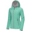 imageLittle Donkey Andy Womens Lightweight Hooded Softshell Jacket for Running Travel Hiking Windproof Water RepellentAqua Green