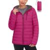 imageLittle Donkey Andy Womens Packable Lightweight Puffer Jacket Hooded Windproof Winter Coat with Recycled InsulationPackable Rose