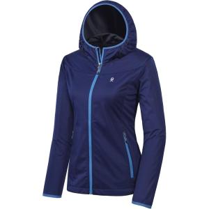 imageLittle Donkey Andy Womens Lightweight Hooded Softshell Jacket for Running Travel Hiking Windproof Water RepellentDark Blue