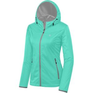 imageLittle Donkey Andy Womens Lightweight Hooded Softshell Jacket for Running Travel Hiking Windproof Water RepellentIce Green