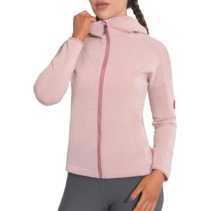 imageLittle Donkey Andy Womens Lightweight Stretch Running Jacket Full Zip Athletic Hooded Jackets MoistureWickingMisty Rose
