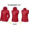 imageLittle Donkey Andy Womens Lightweight Softshell Jacket with Detachable Sleeves and Hood Windbreaker for Hiking GolfRed