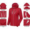 imageLittle Donkey Andy Womens Lightweight Softshell Jacket with Detachable Sleeves and Hood Windbreaker for Hiking GolfRed