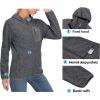 imageLittle Donkey Andy Womens Lightweight Warm Polar Fleece Running Jacket Hooded FullZip Thermal Coat Hiking Travel CasualDeep Grey Heather