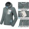 imageLittle Donkey Andy Womens Lightweight Warm Polar Fleece Running Jacket Hooded FullZip Thermal Coat Hiking Travel CasualGreen Heather