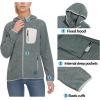 imageLittle Donkey Andy Womens Lightweight Warm Polar Fleece Running Jacket Hooded FullZip Thermal Coat Hiking Travel CasualGreen Heather