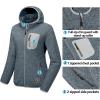 imageLittle Donkey Andy Womens Lightweight Warm Polar Fleece Running Jacket Hooded FullZip Thermal Coat Hiking Travel CasualLight Grey Heather