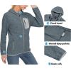 imageLittle Donkey Andy Womens Lightweight Warm Polar Fleece Running Jacket Hooded FullZip Thermal Coat Hiking Travel CasualLight Grey Heather