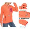 imageLittle Donkey Andy Womens Lightweight Warm Polar Fleece Running Jacket Hooded FullZip Thermal Coat Hiking Travel CasualOrange Heather