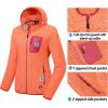 imageLittle Donkey Andy Womens Lightweight Warm Polar Fleece Running Jacket Hooded FullZip Thermal Coat Hiking Travel CasualOrange Heather
