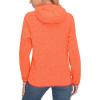 imageLittle Donkey Andy Womens Lightweight Warm Polar Fleece Running Jacket Hooded FullZip Thermal Coat Hiking Travel CasualOrange Heather